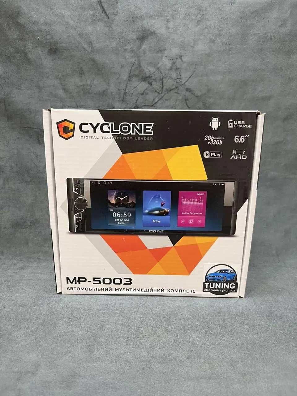 Автомагнітола 1 DIN Android/CarPlay Cyclone MP-5003 2/32 Gb екран 6.6"