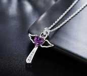Colar Purple Angel - fio e pingente em Prata 925*