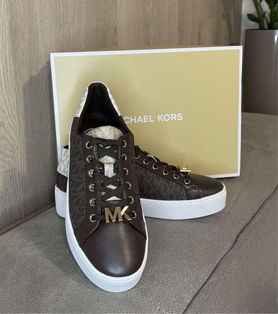 Кеди Michael Kors Poppy Trainer Brown logo