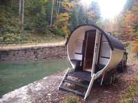 Beczka sauna mobilna ogrodowa