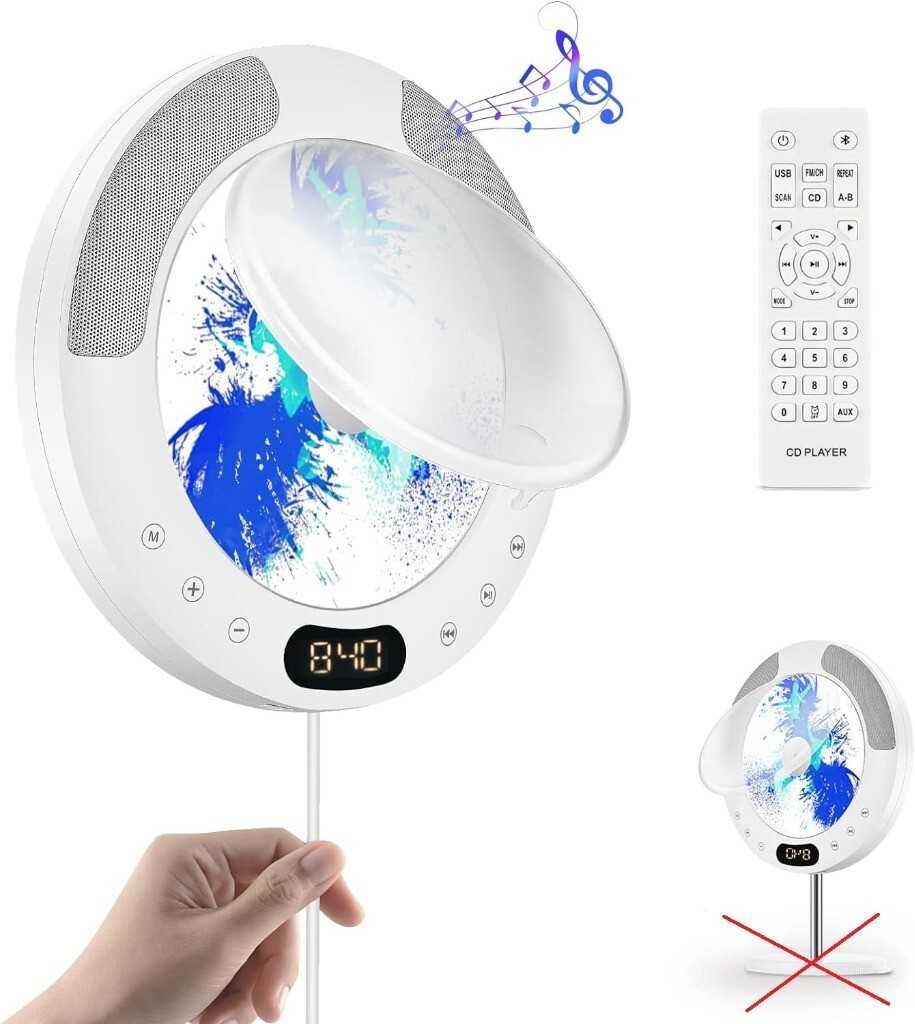 Odtwarzacz CD z Bluetooth RADIO AUX PIilot Głośnik nowoczesne radio