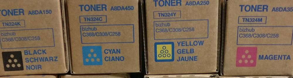 komplet tonerów Bizhub c368/c308/c258 oryginały