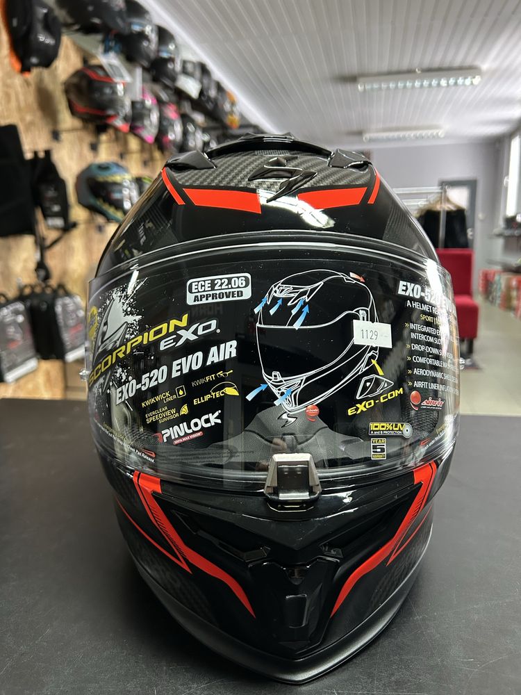 Kask Scorpion Exo 520 Evo Air r. M oraz L blenda pinlock