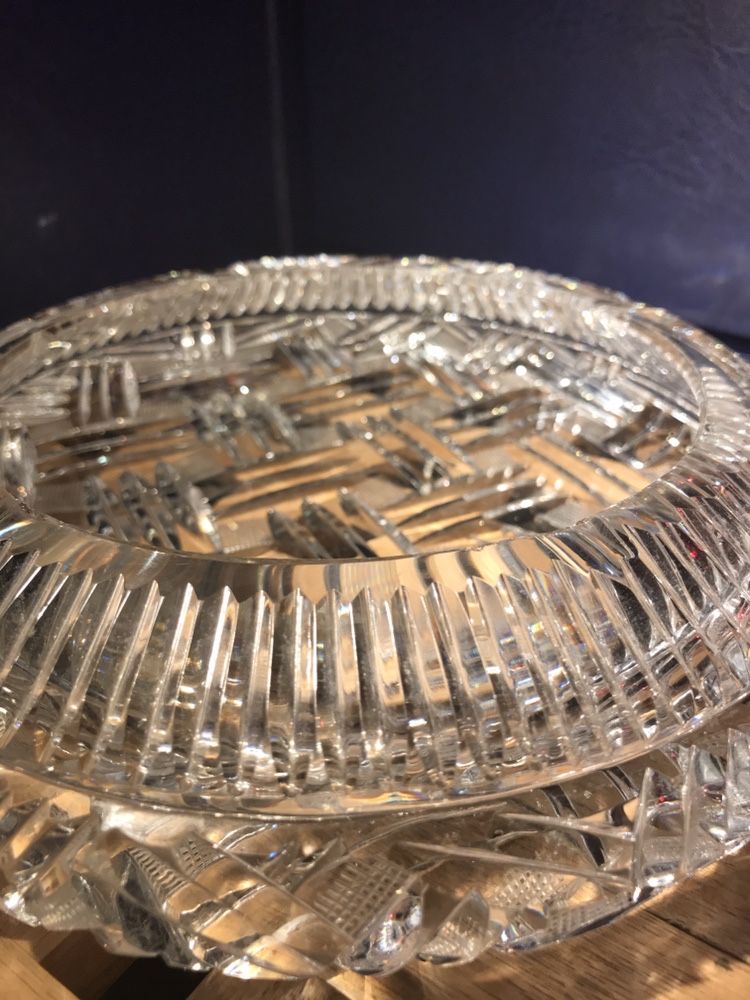 Popielnica kryształ duża masywna misternie zdobiona NOWA CENA