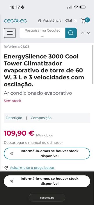 Vendo ventoinha da cecotec como nova