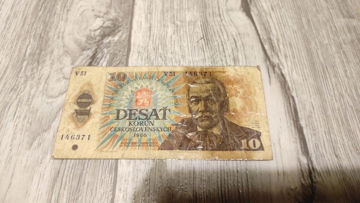 Banknot Czechosłowacja 10 koron 1986