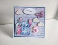 Personalizowana Kartka urodzinowa ręcznie robiona Stitch