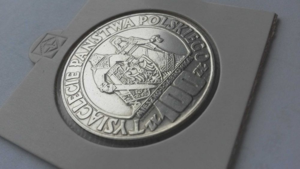 Moneta kolekcjonerska srebrna Mieszko i Dąbrówka 1966 r. rarytas stan