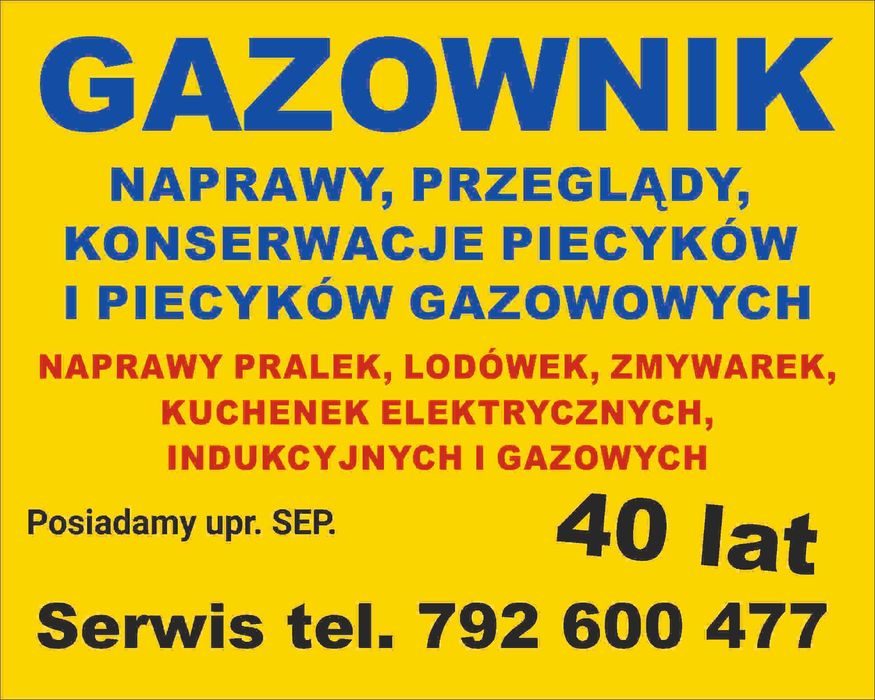 serwis      Naprawy  konserwacje  - pieców i piecyków  gazowych i AGD.
