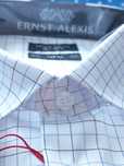 duża (3XL) biała w kratkę biznesowa męska koszula Premium Ernst Alexis