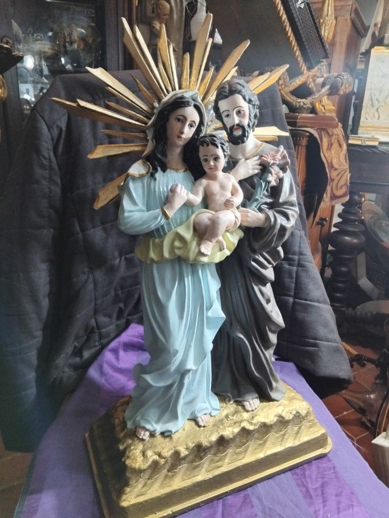 Imagem de Sagrada familia policromada