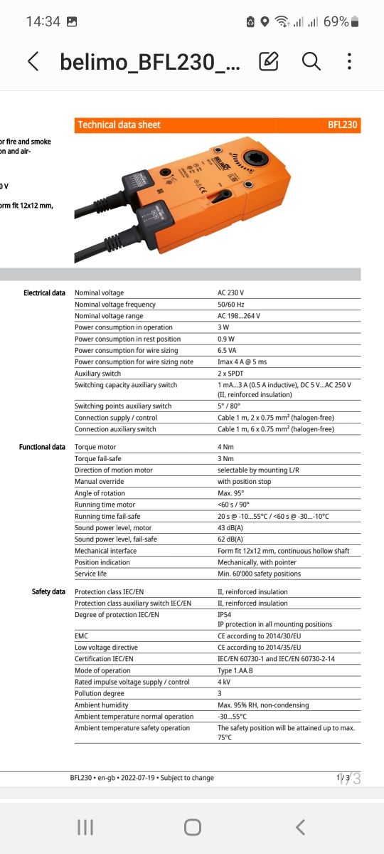 Atuador Belimo BFL 230