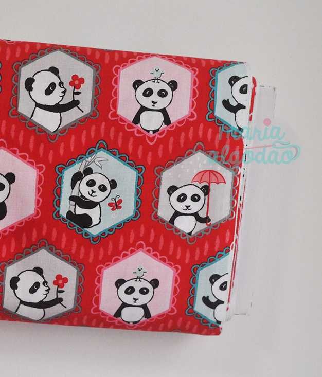 Oportunidade: Tecido 100% algodão a 6€/m - PANDA LOVE MAIN RED