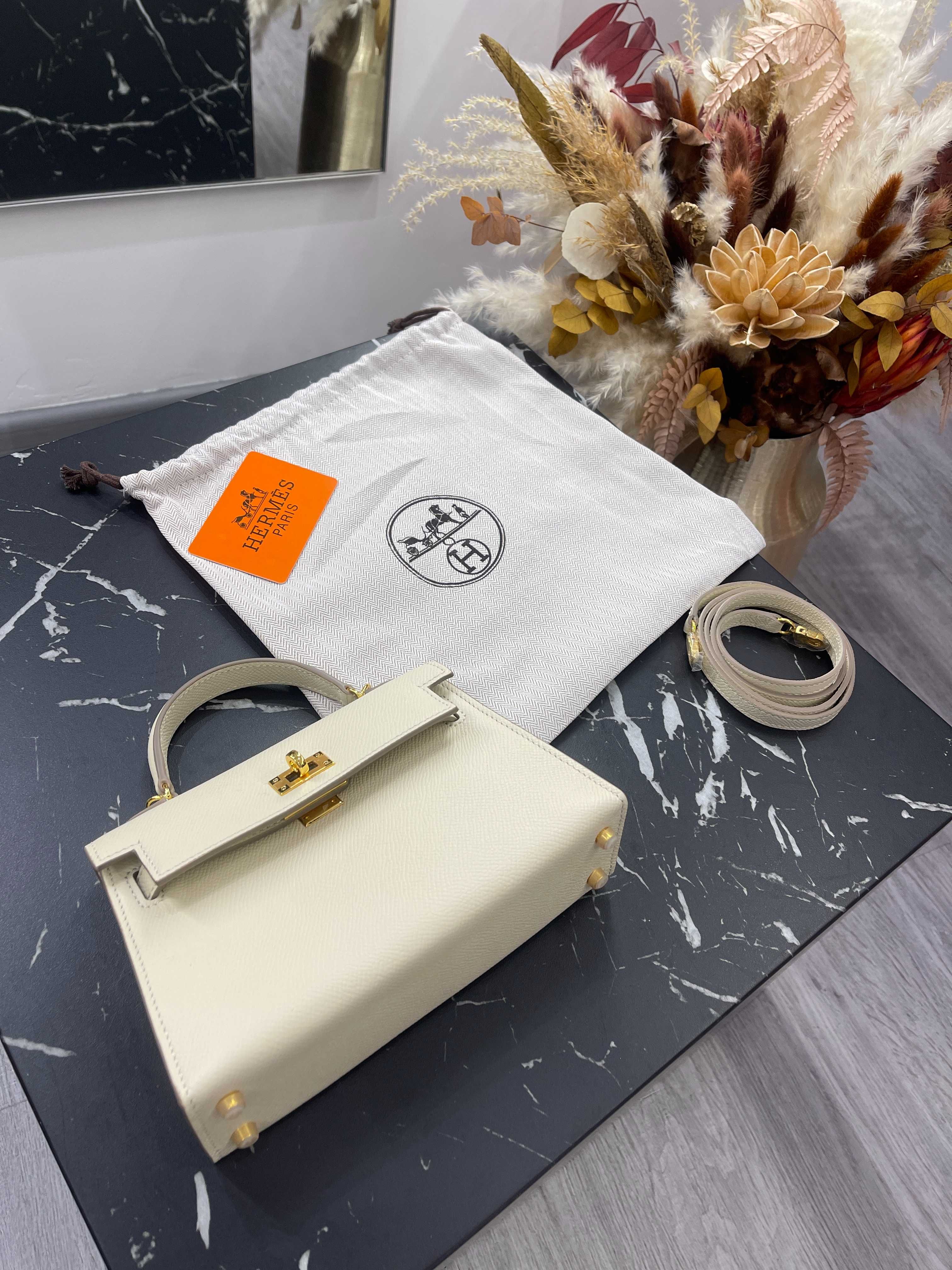 Сумка Hermès Mini Kelly 20 Epsom Bag Craie