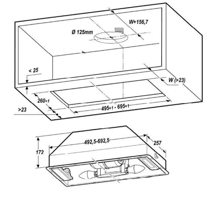 Витяжка вбудована elica era c bl/a/52 чорна