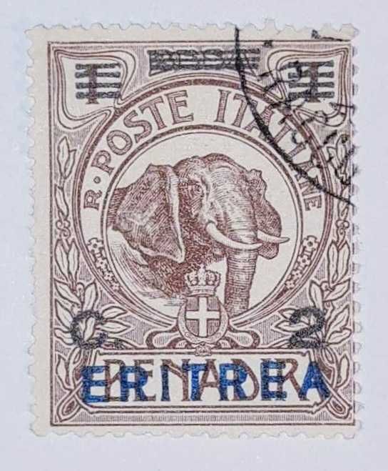 Erytrea. Kolonie włoskie. Znaczek pocztowy 1924 r.