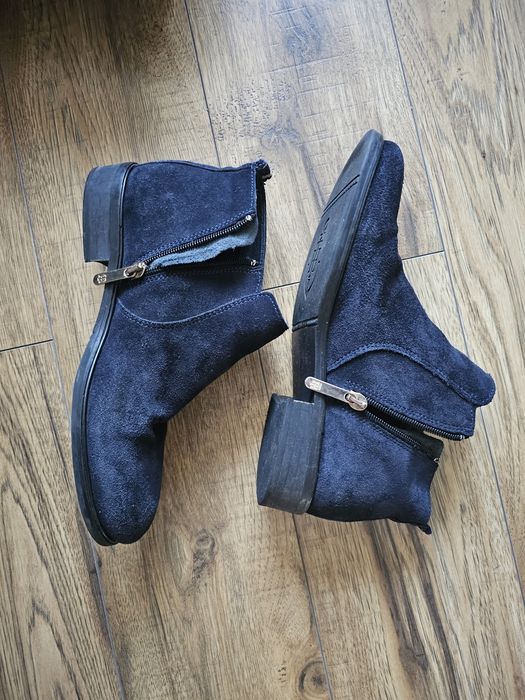 Botki Tommy Hilfiger 38 skóra naturalna zamsz