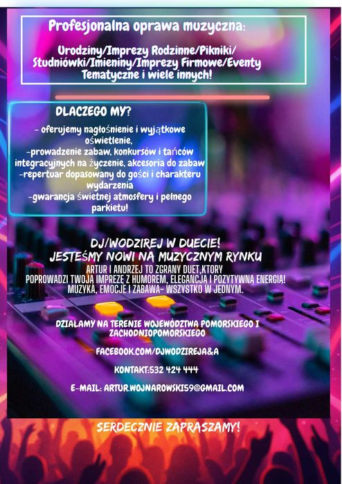 Dj i Wodzirej na Twoją Imprezę!