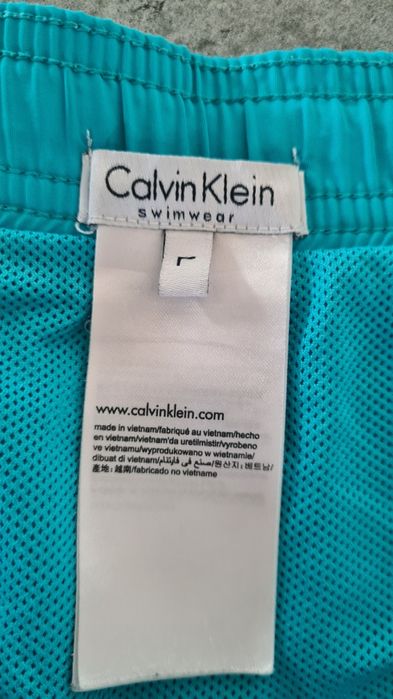 Krótkie spodenki Szorty Kąpielówki Calvin Klein.  Turkusowe. Rozmiar L