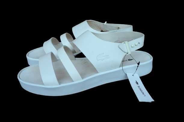 Białe skórzane sandały damskie Lacoste - 42