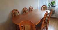 Duży stół rozkładany, 6 krzeseł, w bardzo dobrym stanie