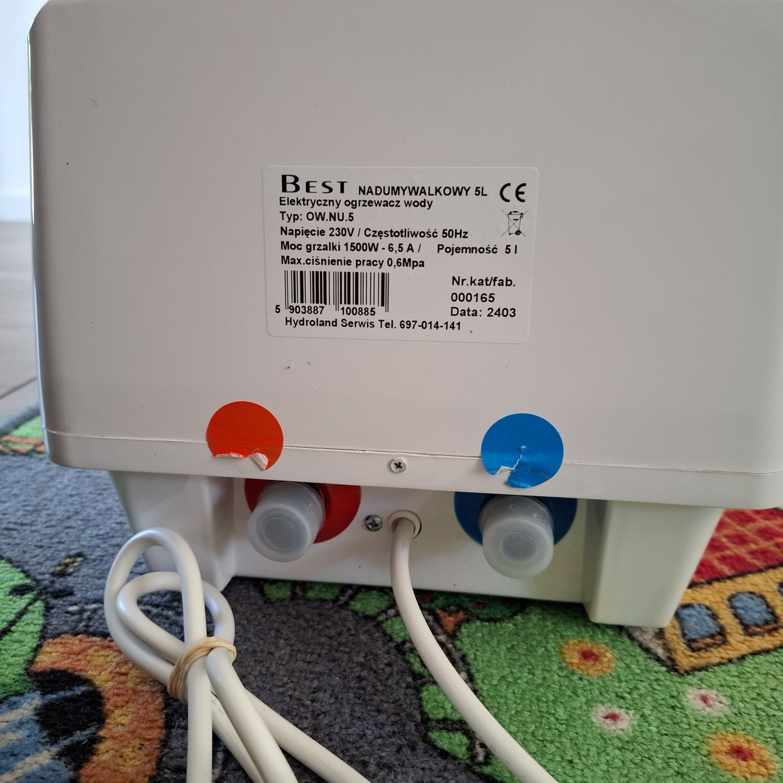 Elektryczny podgrzewacz wody Best 5l 1500W