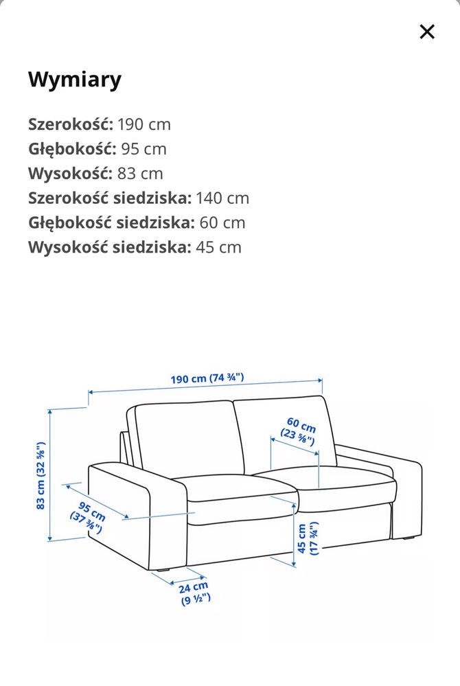 Sofa Ikea Kivik szaroturkusowa