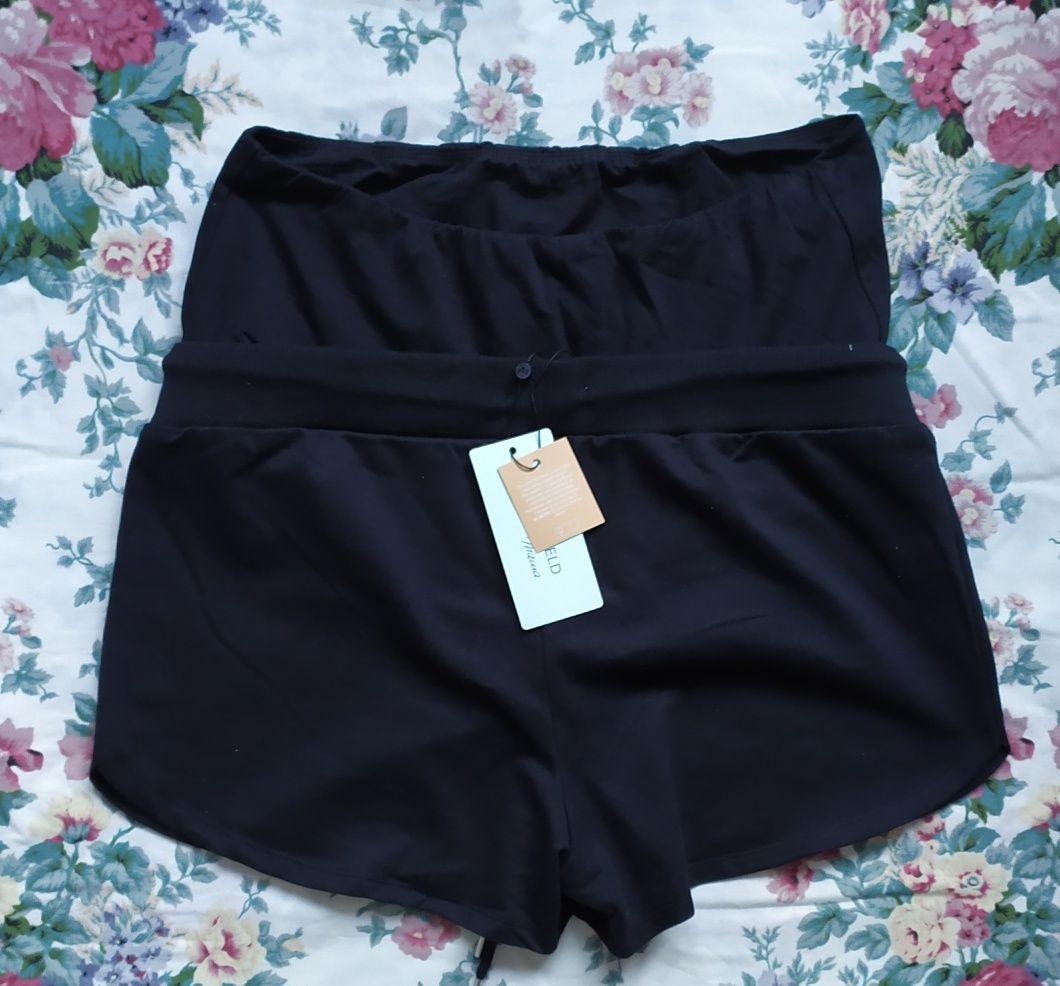 Spodenki ciążowe S NOWE czarne krótkie szorty spodnie 36