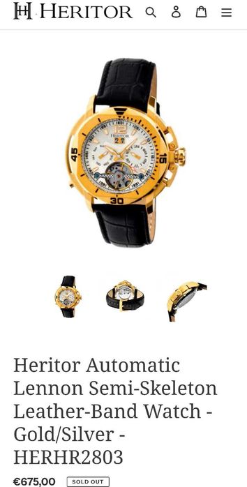 Relogio Heritor Lennon Semi Skeleton Leather