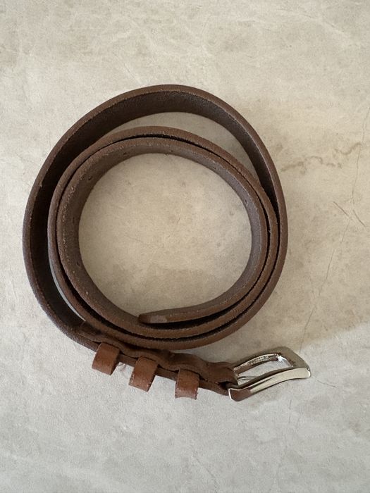 Brązowy klasyczny skórzany pasek damski Ochnik 90