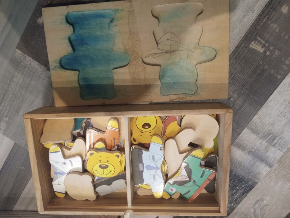 Zabawki drewniane edukacyjne+puzzle