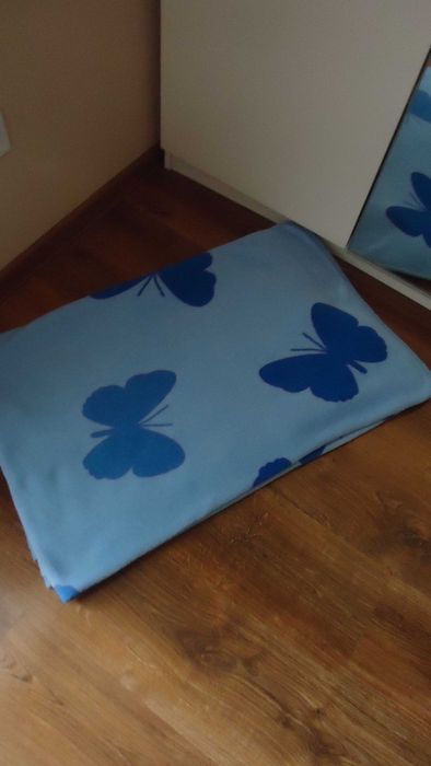niebieski koc 160x200 pled niebieski narzuta ciepły koc w motyle