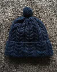 Czapka Art of Polo granatowa beanie pompon ocieplana