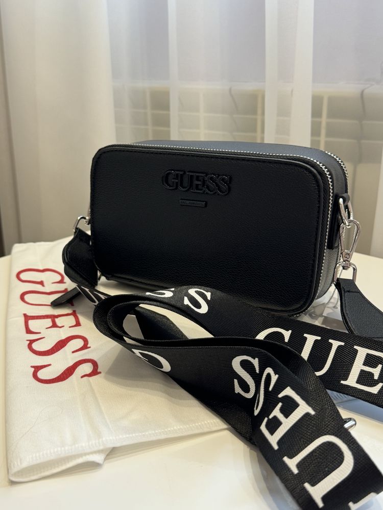 Сумка Guess black (сумочка крос-боді гес гесс чорна)