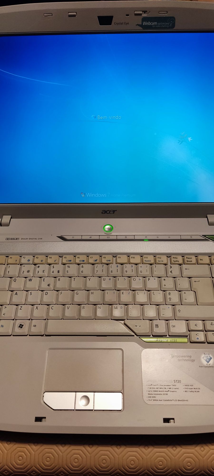 Portatil Acer aspire 5720