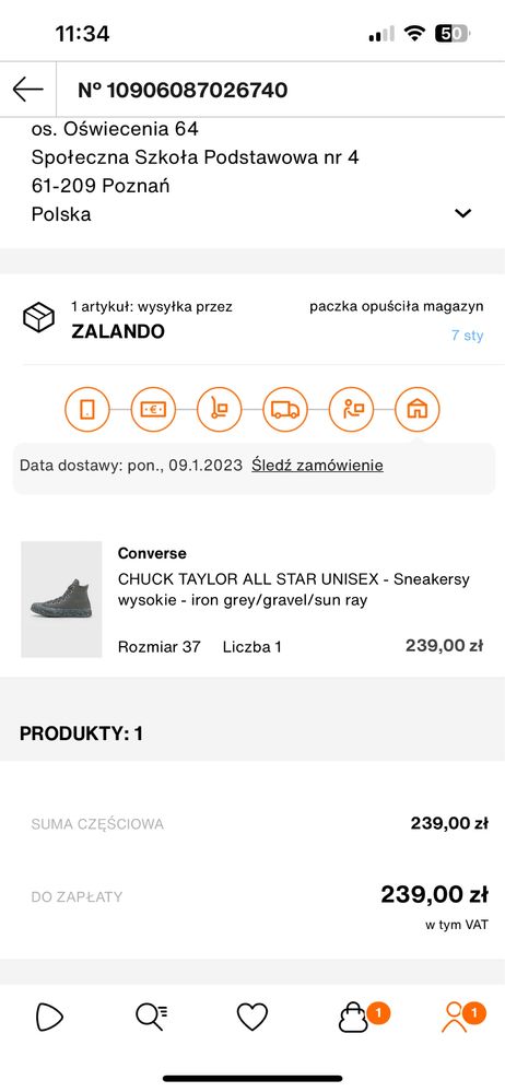 Converse rozmiar 37 z Zalando