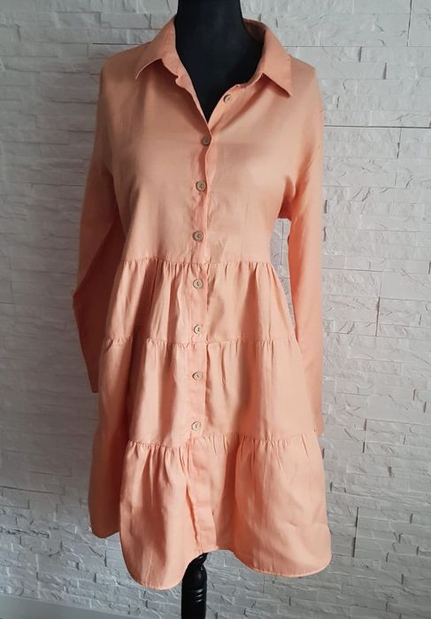 Por La Cara XL łososiowa sukienka