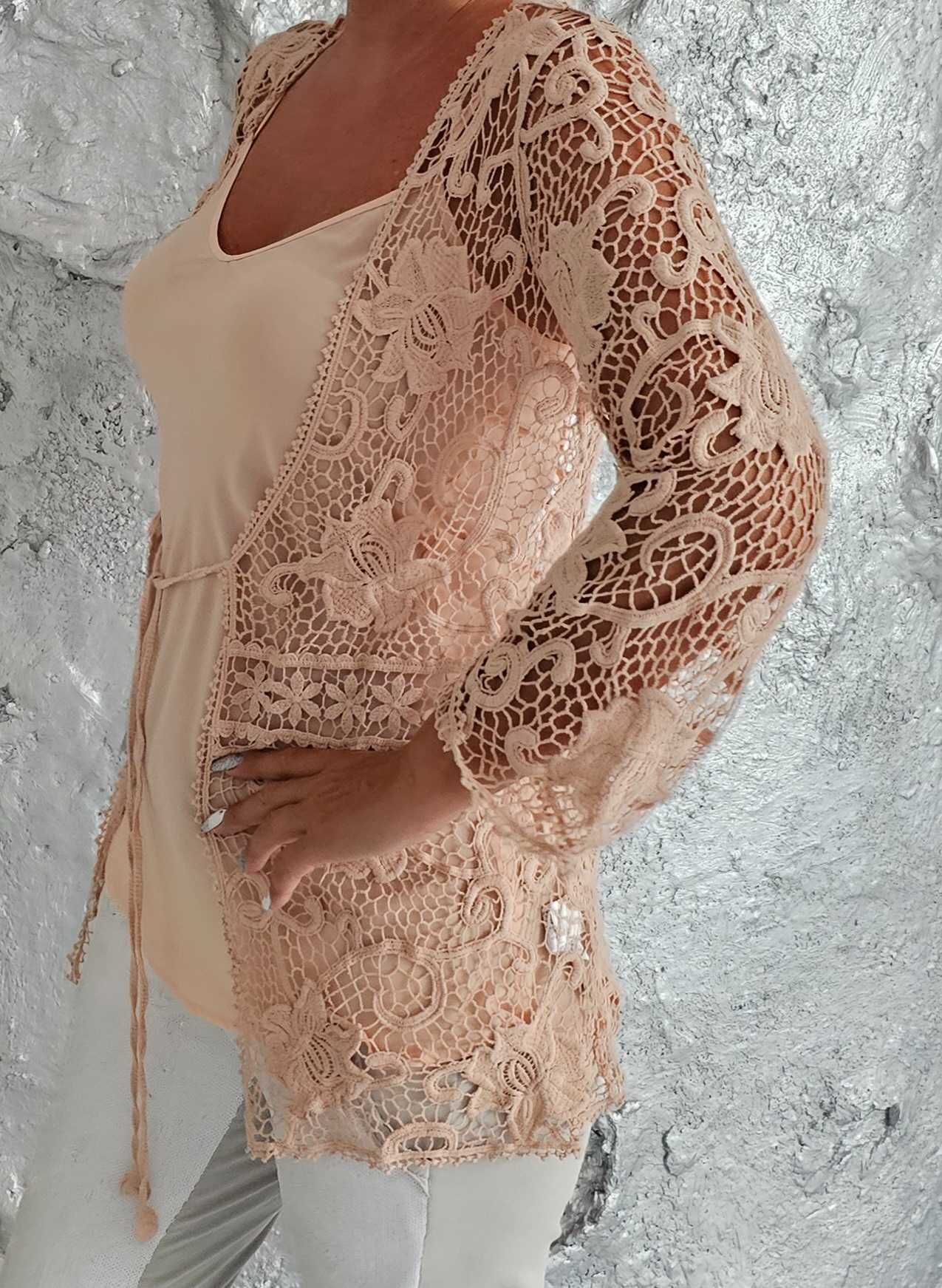 TWINSET komplet 2 czesci ażurowy roz M/L