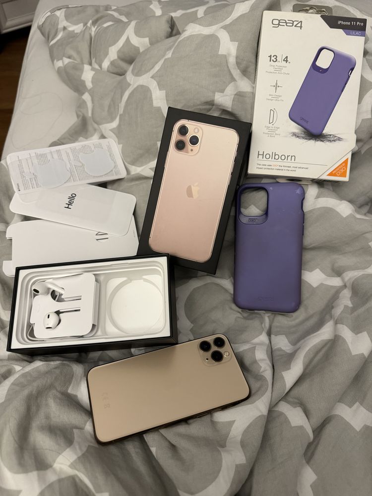 Iphone 11 pro 64 gb gold złoty pudełko kołobrzeg case