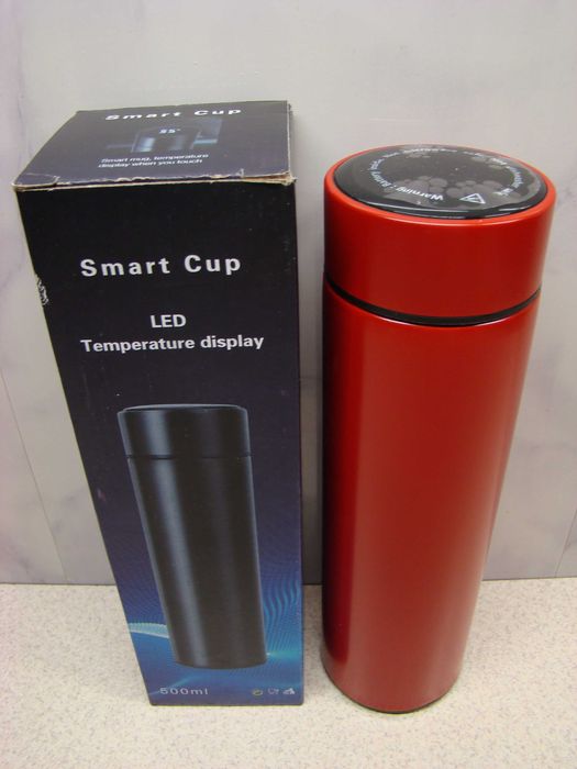 Kubek termiczny LED 500 ml stal nierdzewna, utrzymuje ciepło i zimno