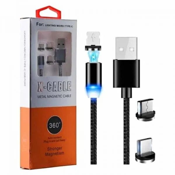 kabel magnetyczny 3w1 5A Micro IPHONE TYP-C USB-C