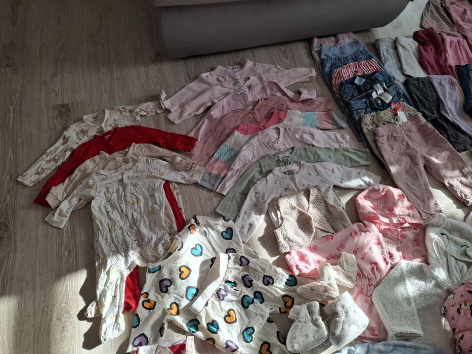 Paka ubranek dla dziewczynki 74 jesien zima