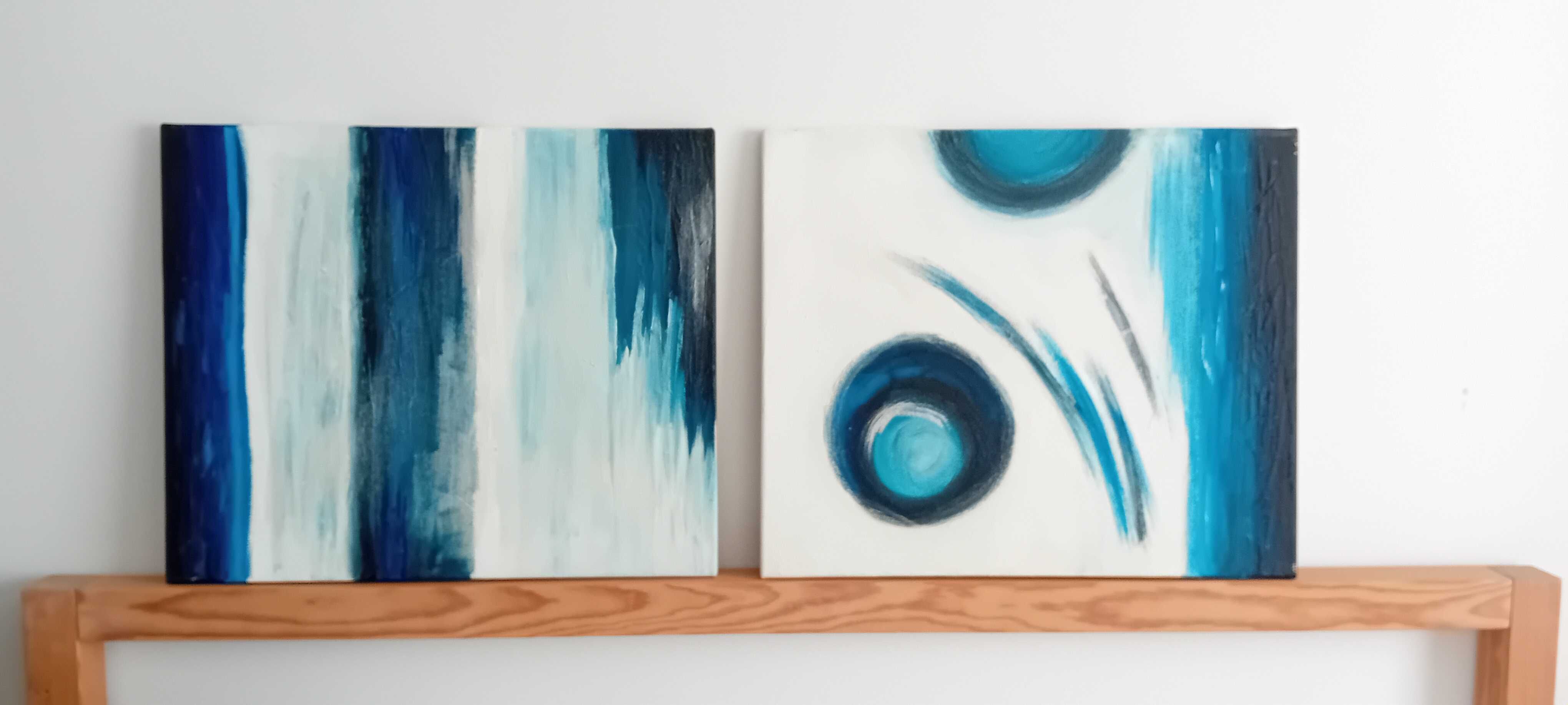 2 Quadros decorativos acrílico sobre tela