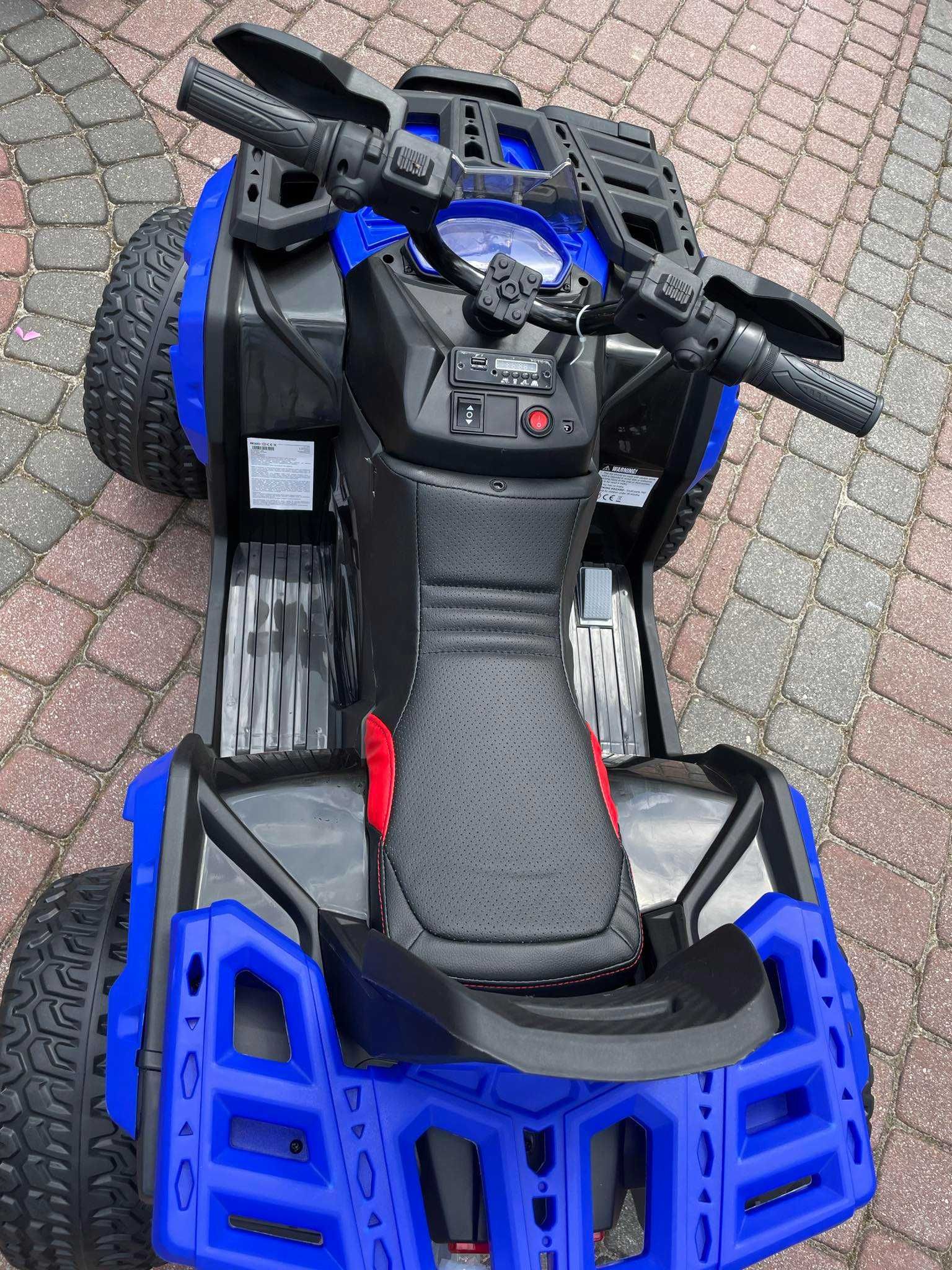 Mega Duży QUAD na akumulator 4X4 SKÓRA Amortyzatory 180 Watt