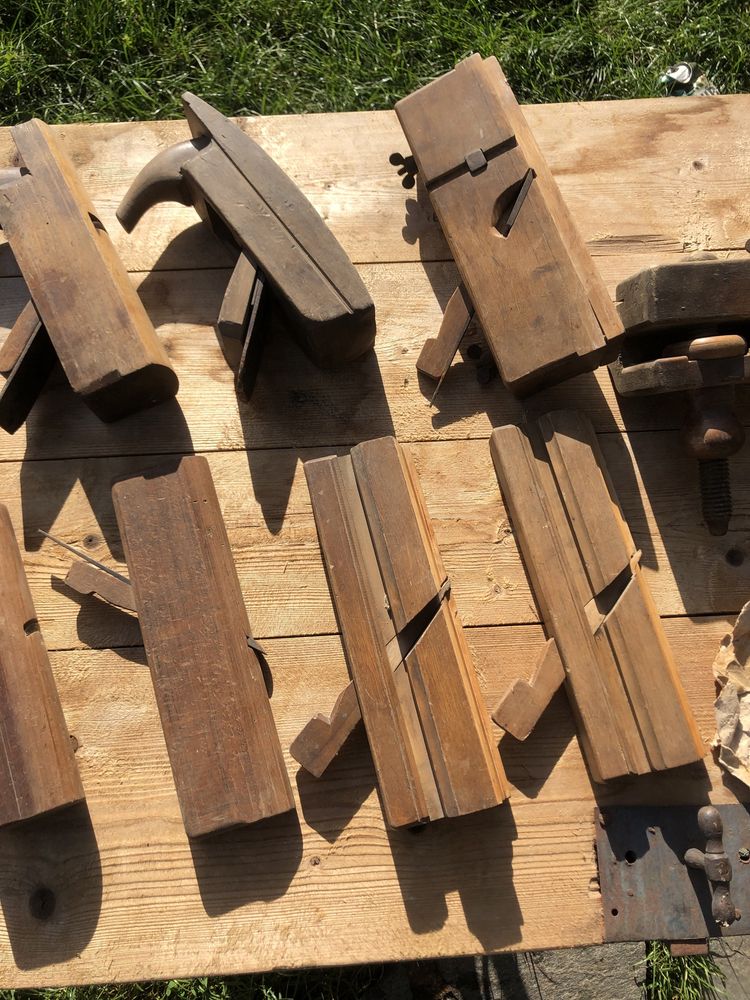 Zestaw starych ręcznych narzędzi stolarskich Hebel