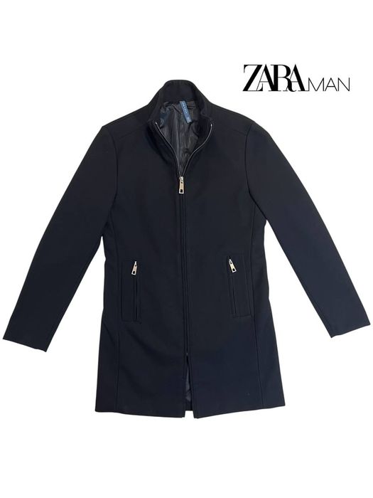 Мужская куртка мужское пальто zara man чоловіча зара чоловіче чорне