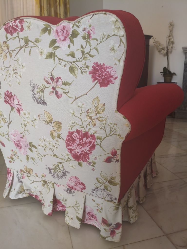 Conjunto de 3 sofás vermelhos