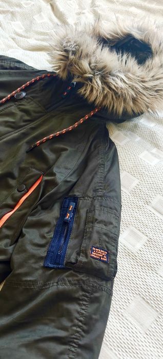 SUPERDRY Kurtka męska zielona khaki kaptur (S)