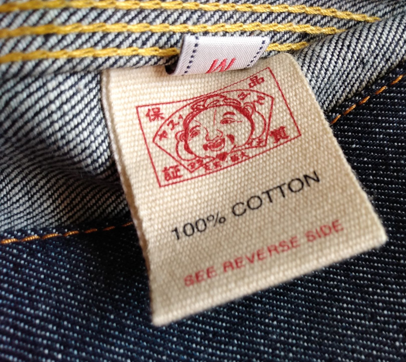 Dżinsowa kurtka EVISU 100% bawełna Casual jeans