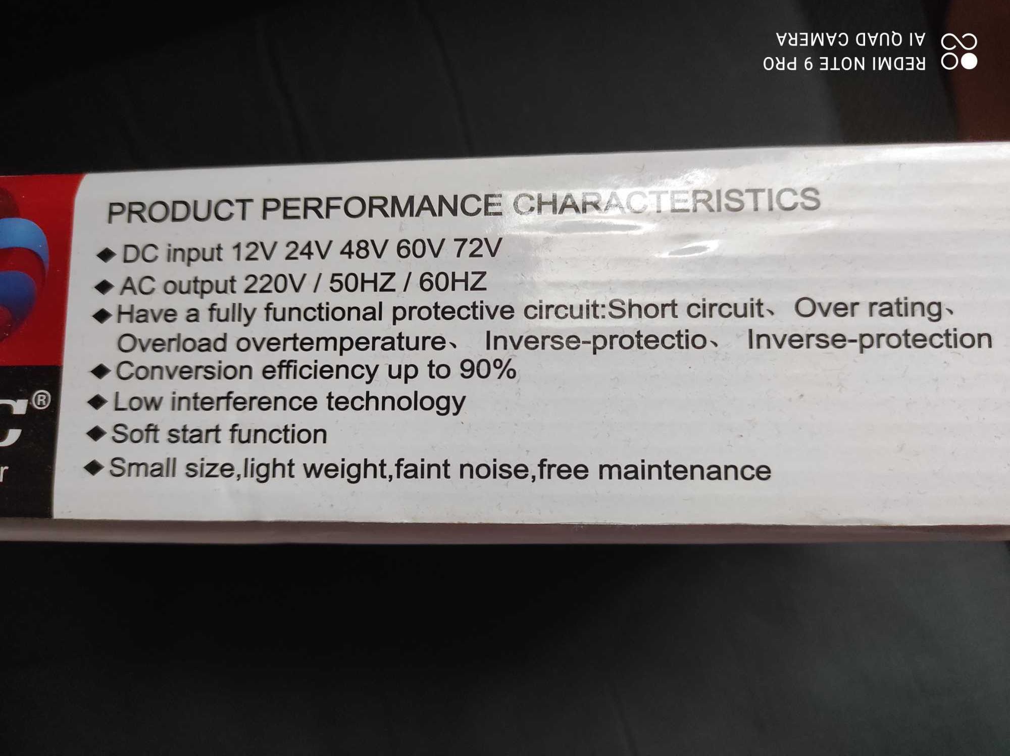 Инвертор перетворювач Іnverter 1500w , Вхід напруга12 V
Вихід 220 V